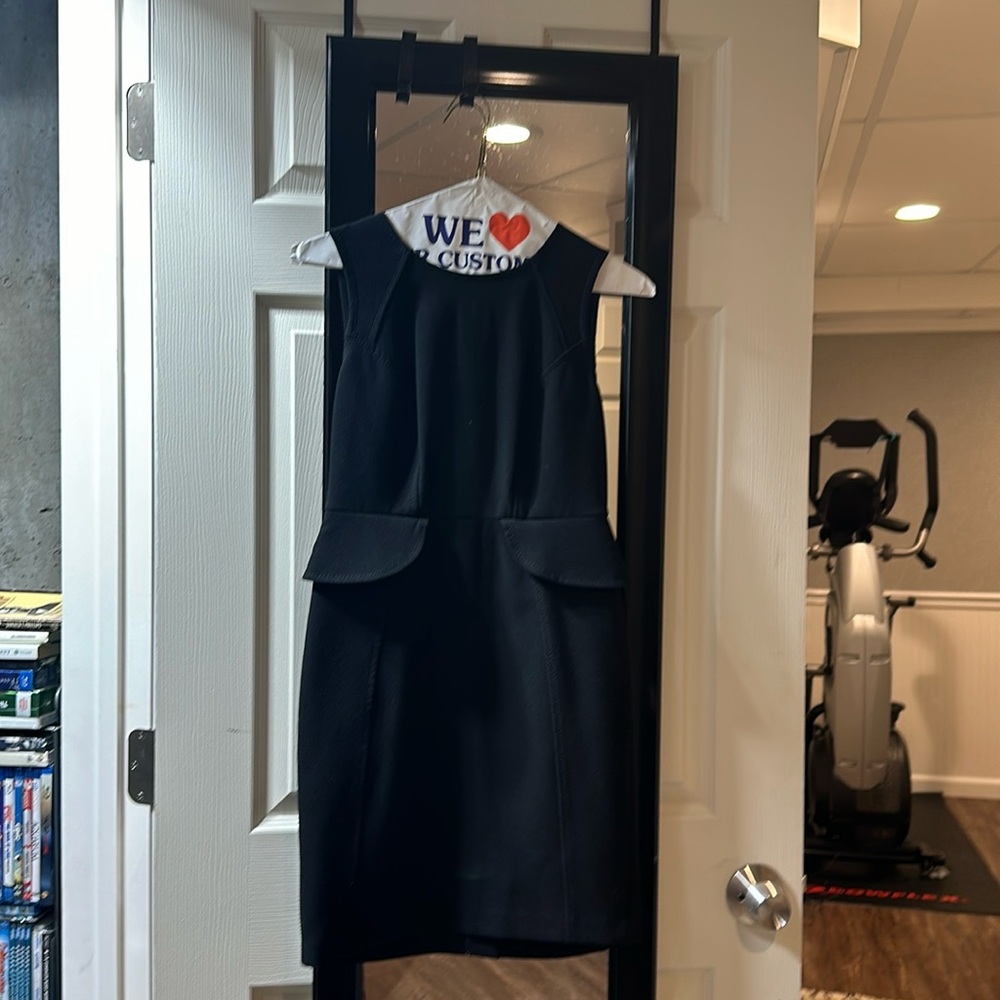 LOFT petite sleeveless dress with peplum style and zipper hardware in the back